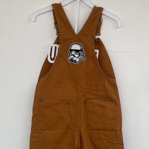 Carhartt Kids Overalls in Warm Brown with Star Wars Patches Added
